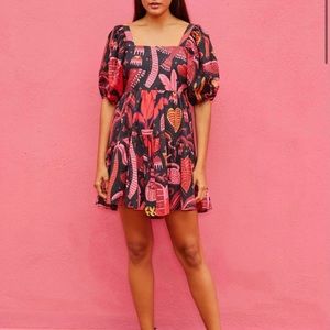 NWT Farm Rio black tropical magic mini dress size medium